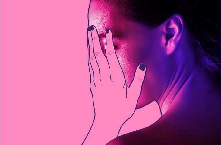 Profil ženy s depresiou